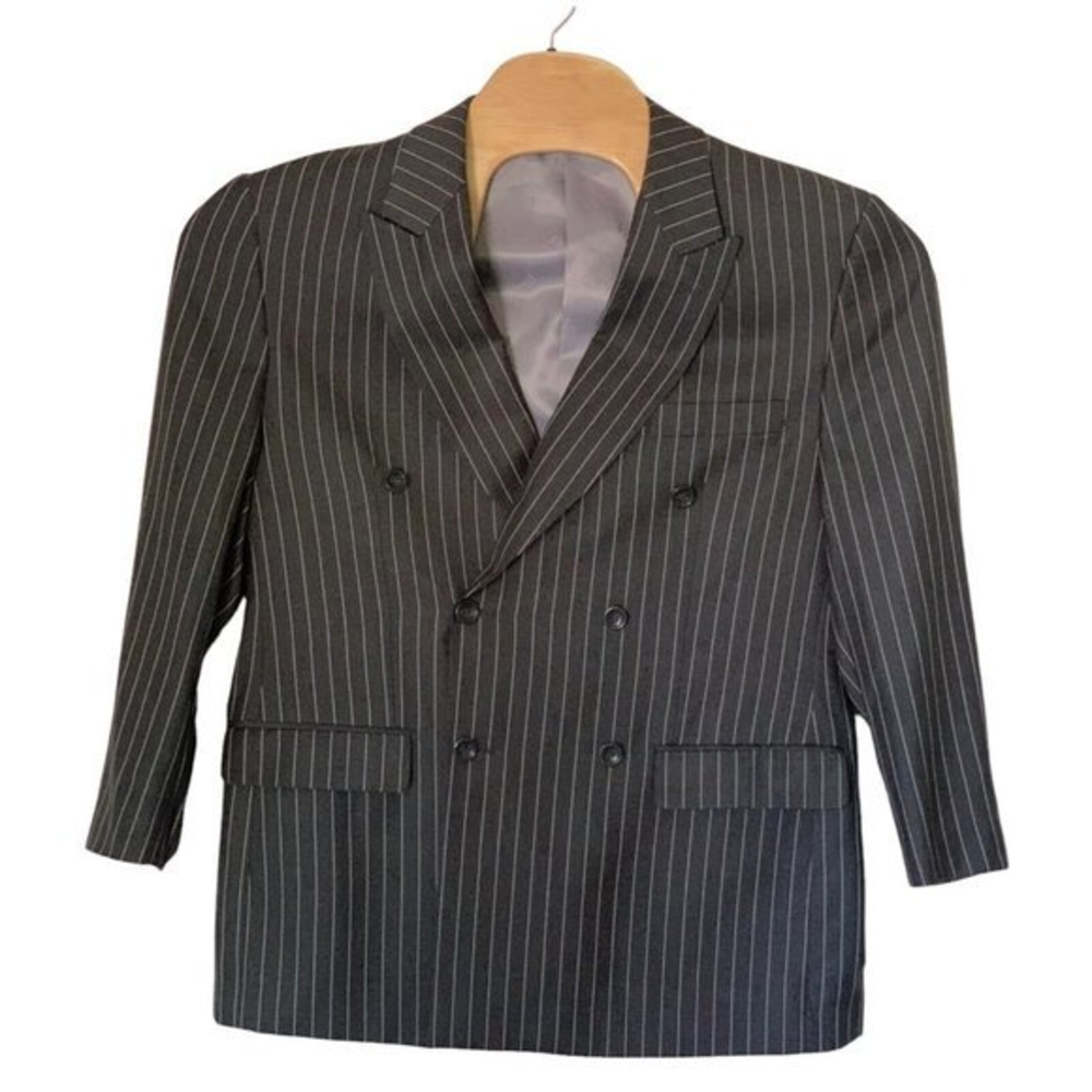 Vinci Blazer Mens 40S gray striped 4 Buttons Sport blazer Jacket Polyester italy